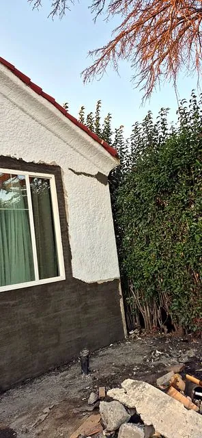 Stucco base coat applied to a wall